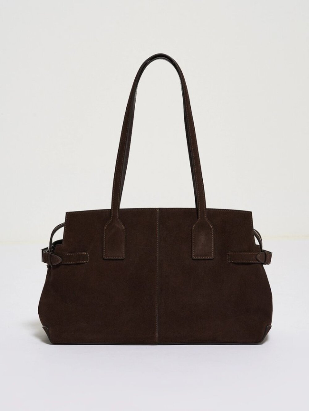 Flattered Lisa Bowler Bag Brown Chocolate Italian Suede Purse Like New $495
